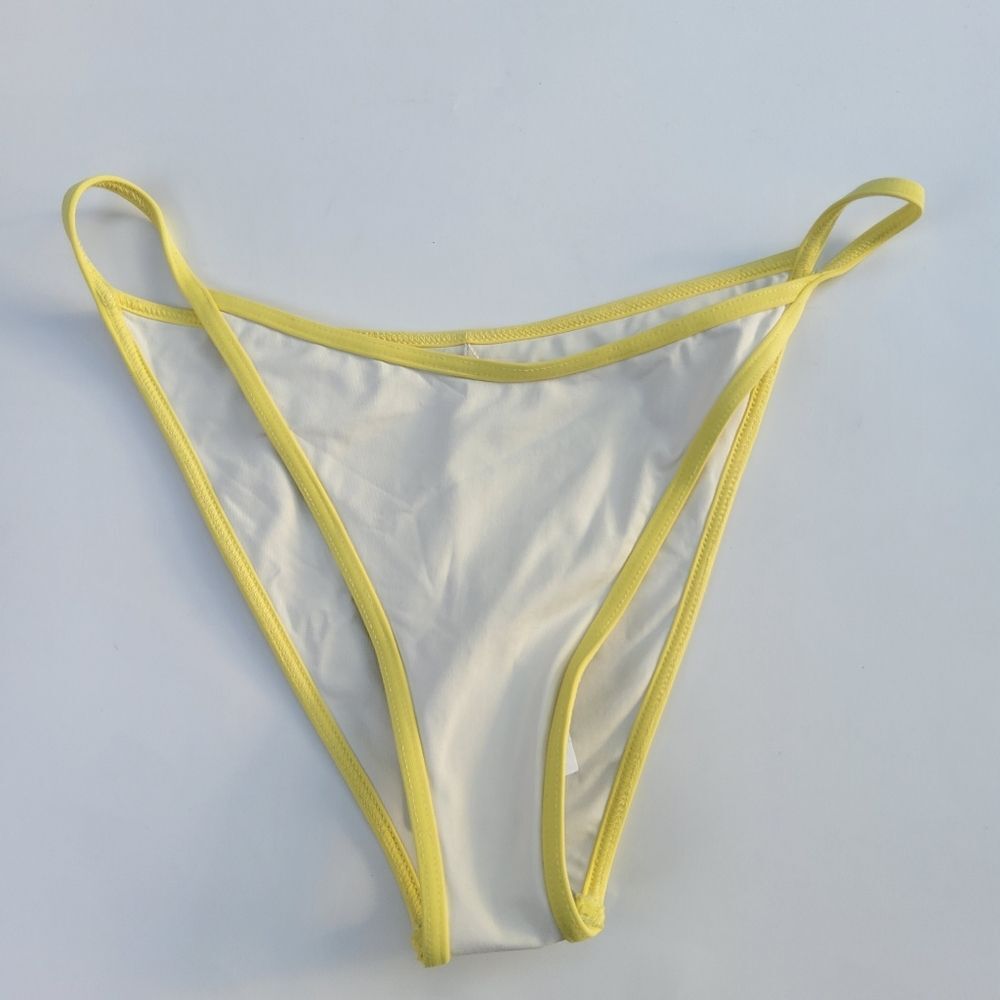 New L*SPACE Tommy Bitsy Bikini Swimsuit Bottom Size XS Yellow White